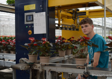 De scholieren bij anthuriumkwekerij Groene Tint in Brielle waren iets later begonnen met werken, zodat de hele middag de machines in beweging waren. Op die manier konden bezoekers goed zien hoe het logistieke proces werkt.